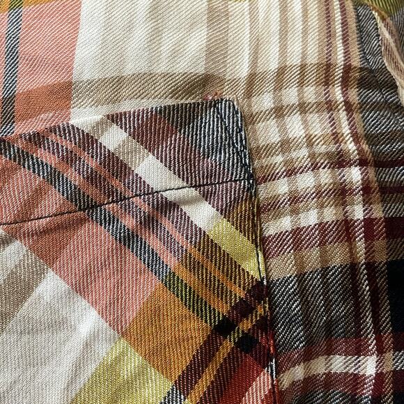 Christopher & Banks button up Plaid Multi Color blouse top size medium - Picture 7 of 7